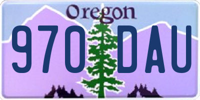 OR license plate 970DAU