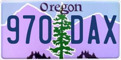 OR license plate 970DAX