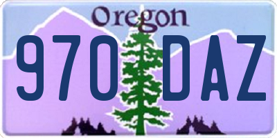 OR license plate 970DAZ