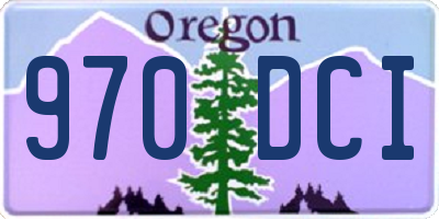 OR license plate 970DCI