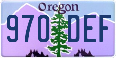 OR license plate 970DEF