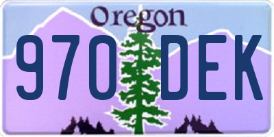 OR license plate 970DEK