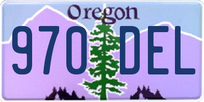 OR license plate 970DEL