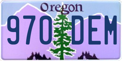 OR license plate 970DEM
