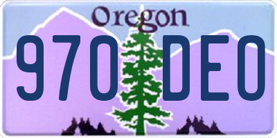 OR license plate 970DEO