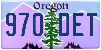 OR license plate 970DET