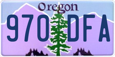 OR license plate 970DFA