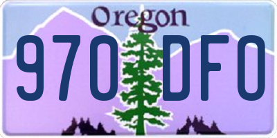OR license plate 970DFO