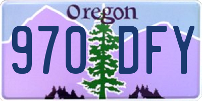 OR license plate 970DFY