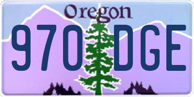 OR license plate 970DGE