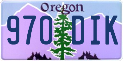 OR license plate 970DIK