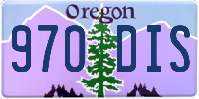 OR license plate 970DIS