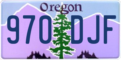 OR license plate 970DJF