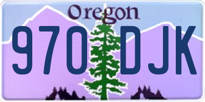 OR license plate 970DJK