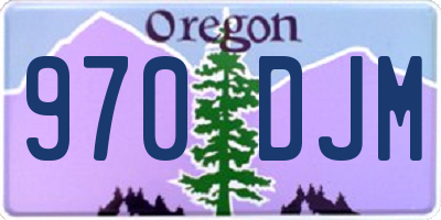 OR license plate 970DJM