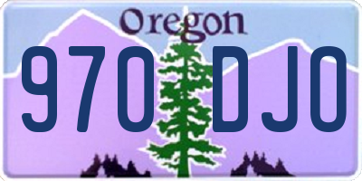 OR license plate 970DJO