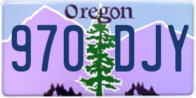 OR license plate 970DJY