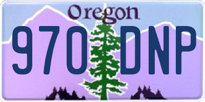 OR license plate 970DNP
