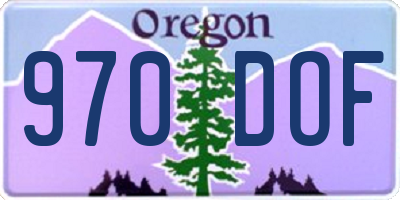 OR license plate 970DOF