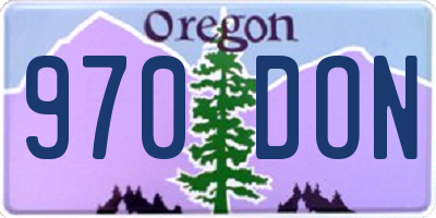 OR license plate 970DON