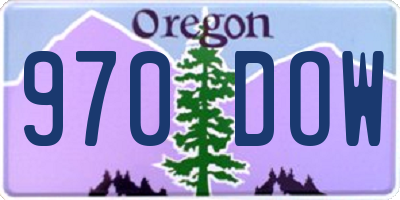 OR license plate 970DOW