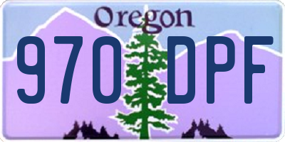 OR license plate 970DPF