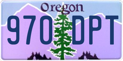 OR license plate 970DPT