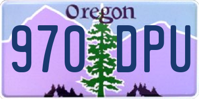 OR license plate 970DPU