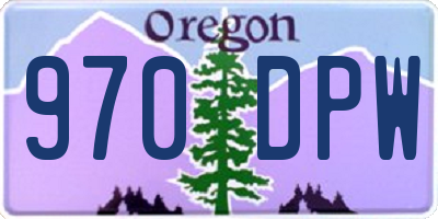 OR license plate 970DPW