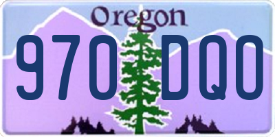 OR license plate 970DQO