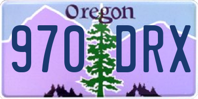 OR license plate 970DRX