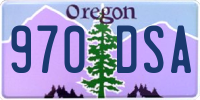 OR license plate 970DSA