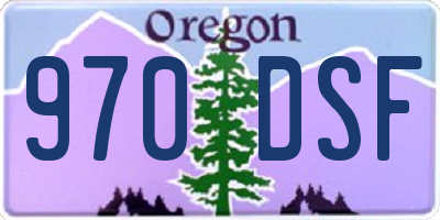 OR license plate 970DSF