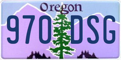 OR license plate 970DSG