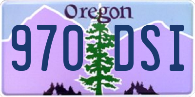 OR license plate 970DSI