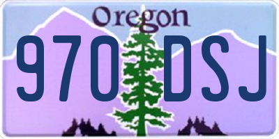 OR license plate 970DSJ
