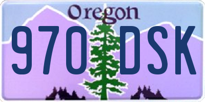 OR license plate 970DSK
