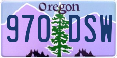 OR license plate 970DSW