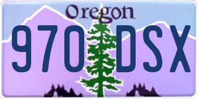 OR license plate 970DSX