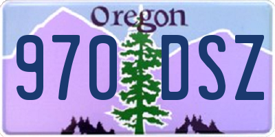 OR license plate 970DSZ