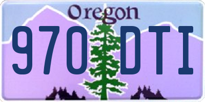 OR license plate 970DTI
