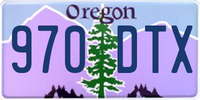 OR license plate 970DTX