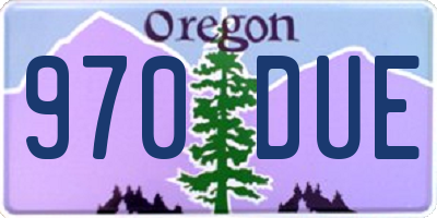 OR license plate 970DUE