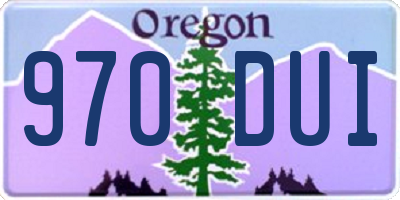 OR license plate 970DUI
