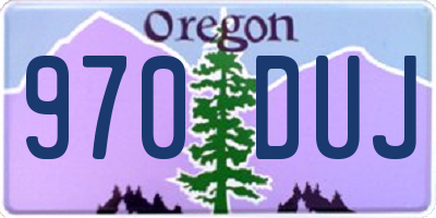 OR license plate 970DUJ