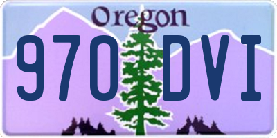 OR license plate 970DVI