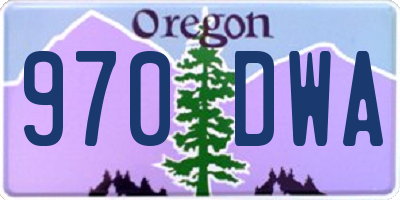 OR license plate 970DWA