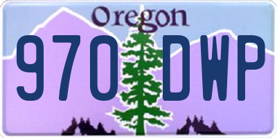 OR license plate 970DWP