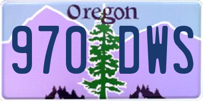 OR license plate 970DWS
