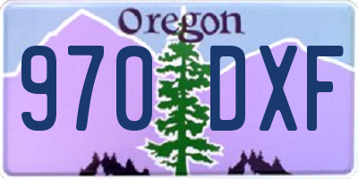 OR license plate 970DXF